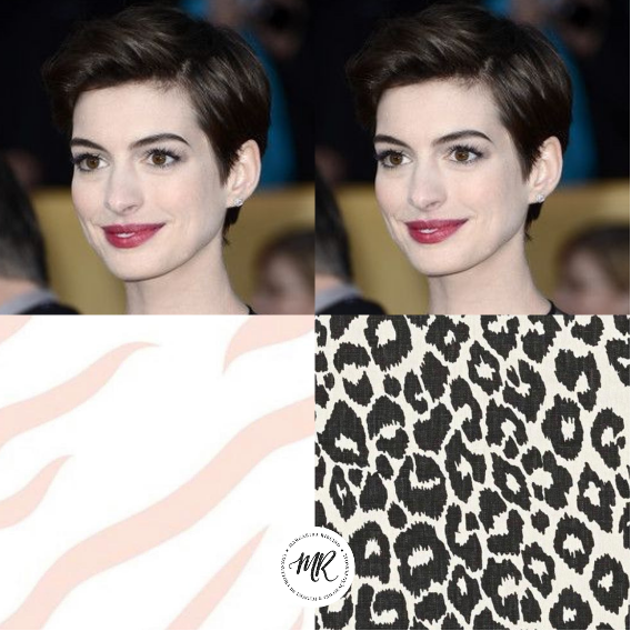Contraste natural da pele de Anne Hathaway
